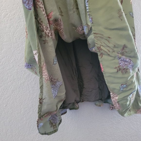 Modcloth Womens Green Swing Dress Size Large Safari Animal Print Novelty Short - Picture 6 of 7